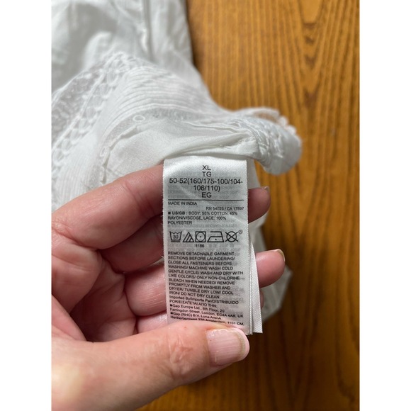 Banana Republic AURIENE LACE MAXI DRESS,White SIZE XL New! Cottagecore Beach - Picture 9 of 13